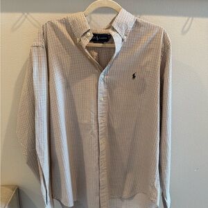 Polo by Ralph Lauren Men's Tan Checkered Shirt